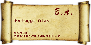 Borhegyi Alex névjegykártya