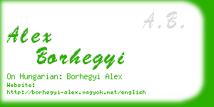alex borhegyi business card